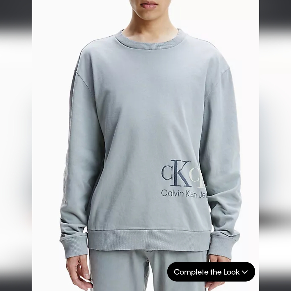 NEW Cotton Double Monogram Logo Sweatshirt Calvin Klein